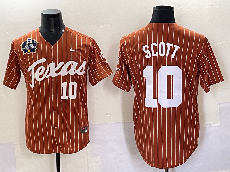 Men Texas Longhorns #10 Scott brown Nike joint Name NCAA 2025 Jersey style 1